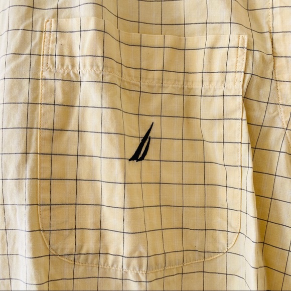 Nautica | Yellow Checked Casual Button Down - Picture 2 of 5